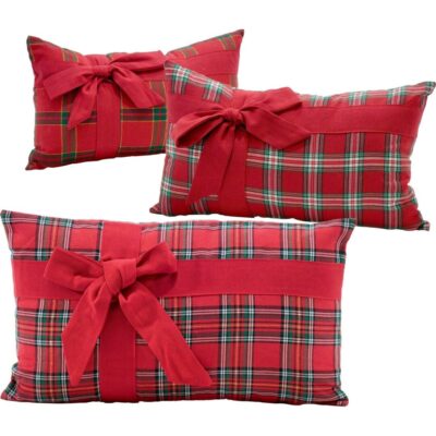 Cuscino Natalizio Scozzese con Fiocco